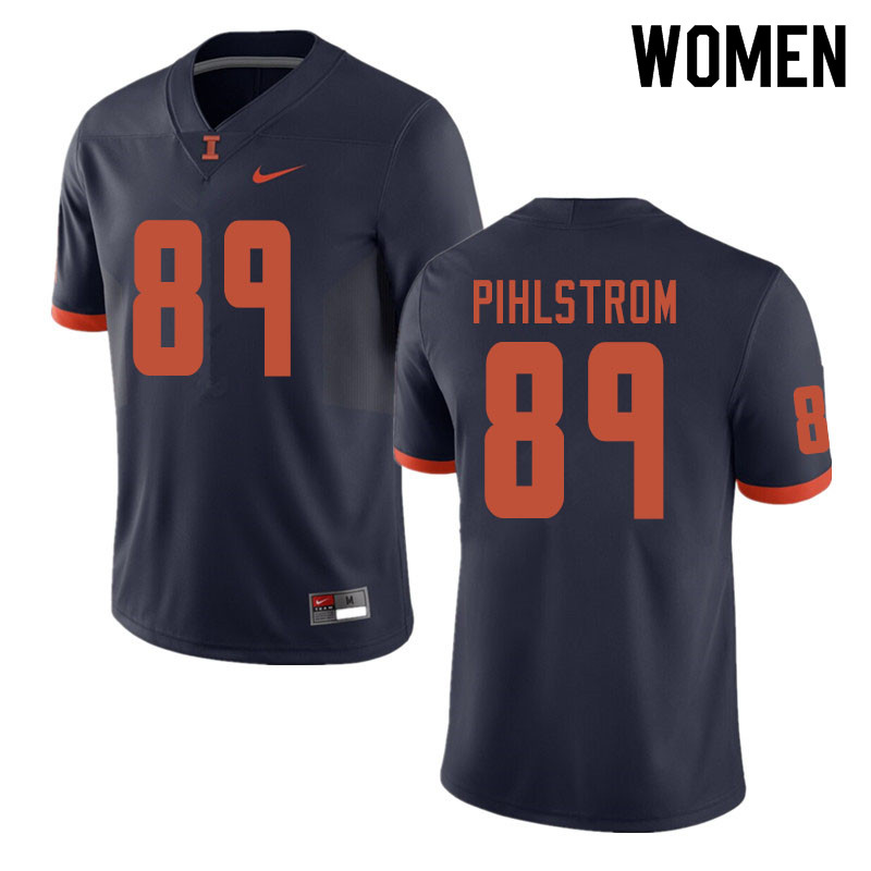 Women #89 Alex Pihlstrom Illinois Fighting Illini College Football Jerseys Sale-Navy